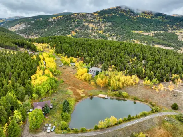 Drone photo of a Colorado residential property with surrounding neighborhood context