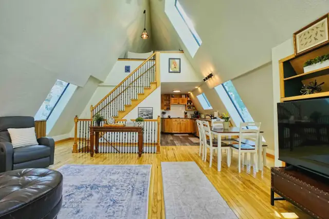 Interior residential real estate photo of a polished Colorado living space