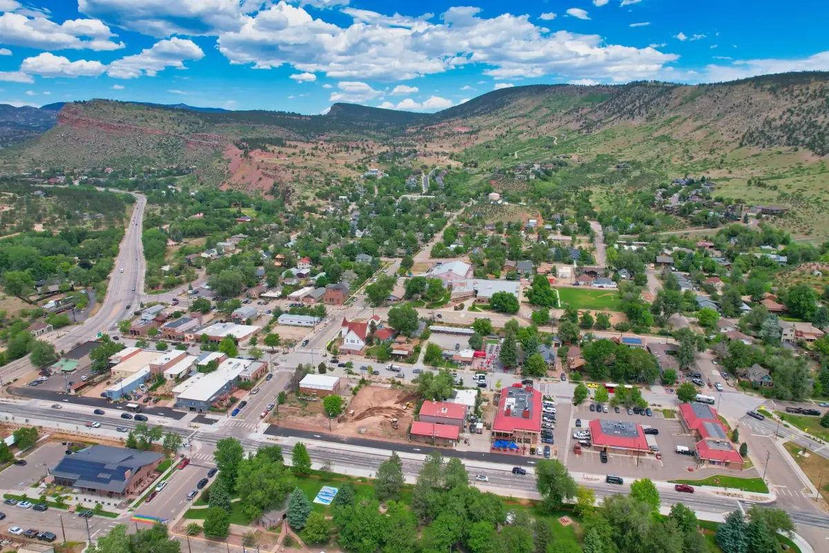 Lyons Colorado aerial view representing Front Range event media coverage locations