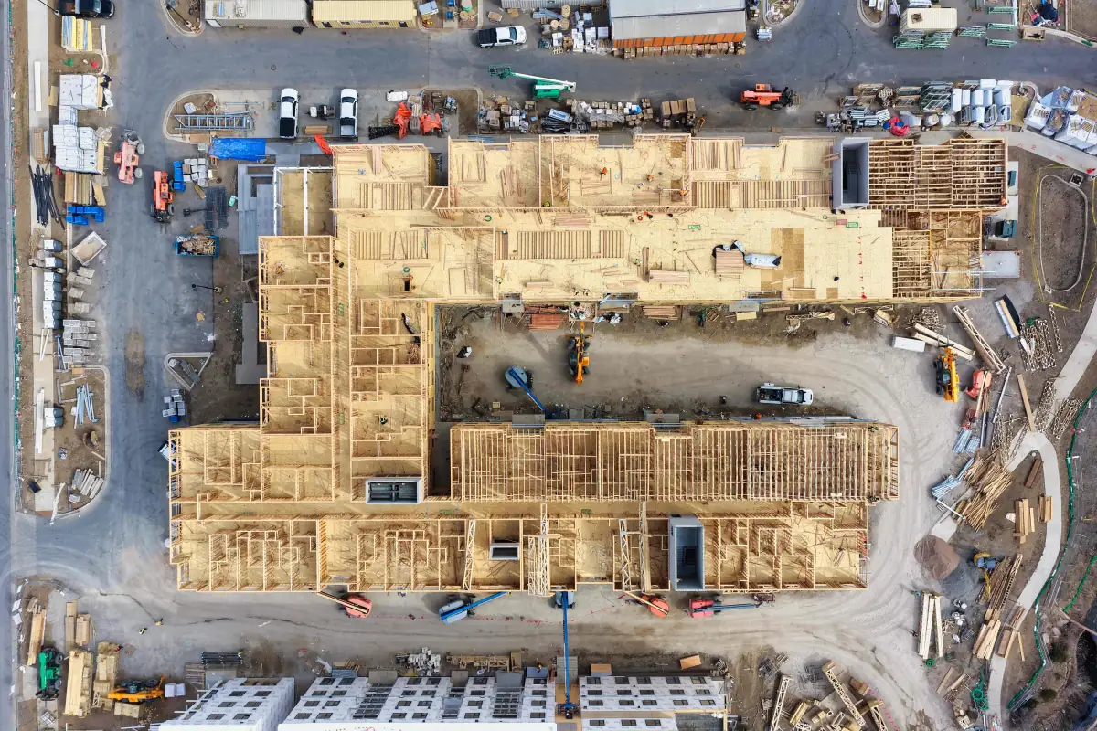 Drone construction mapping and progress imagery for Lyons project documentation