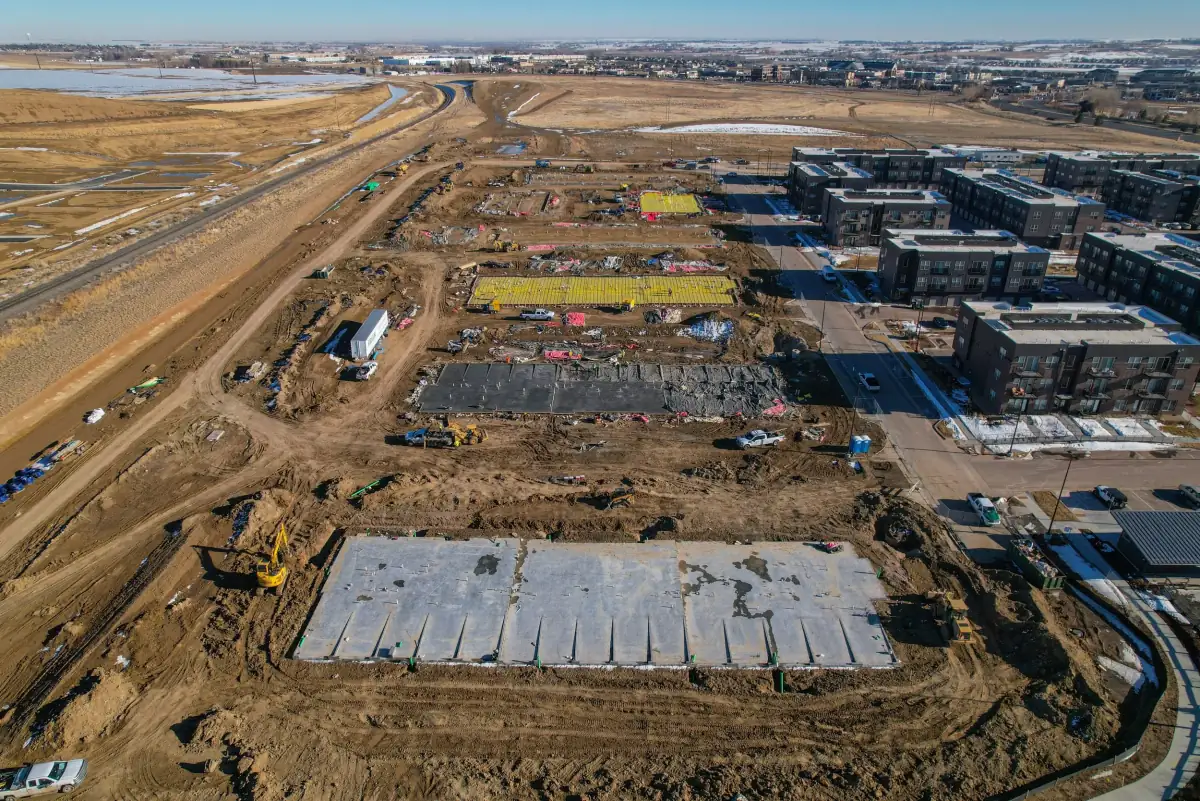 Construction progress drone photography for Lyons jobsite documentation