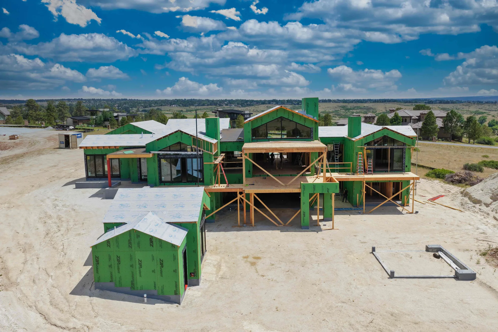 Castle Rock construction progress drone photo documenting an active Colorado jobsite