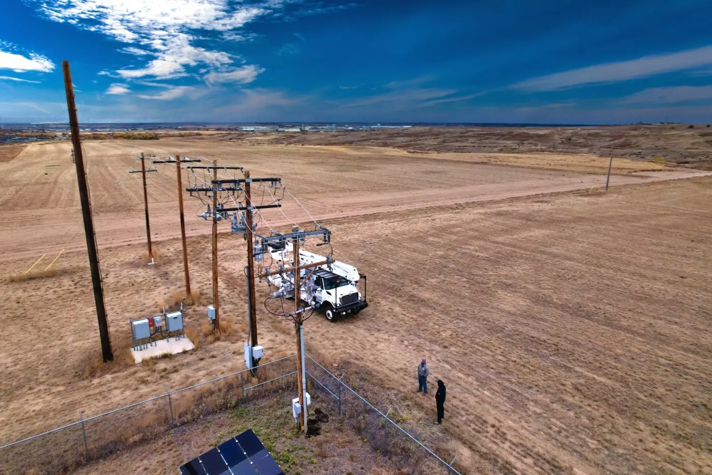 Utility drone inspection image of Colorado power pole infrastructure