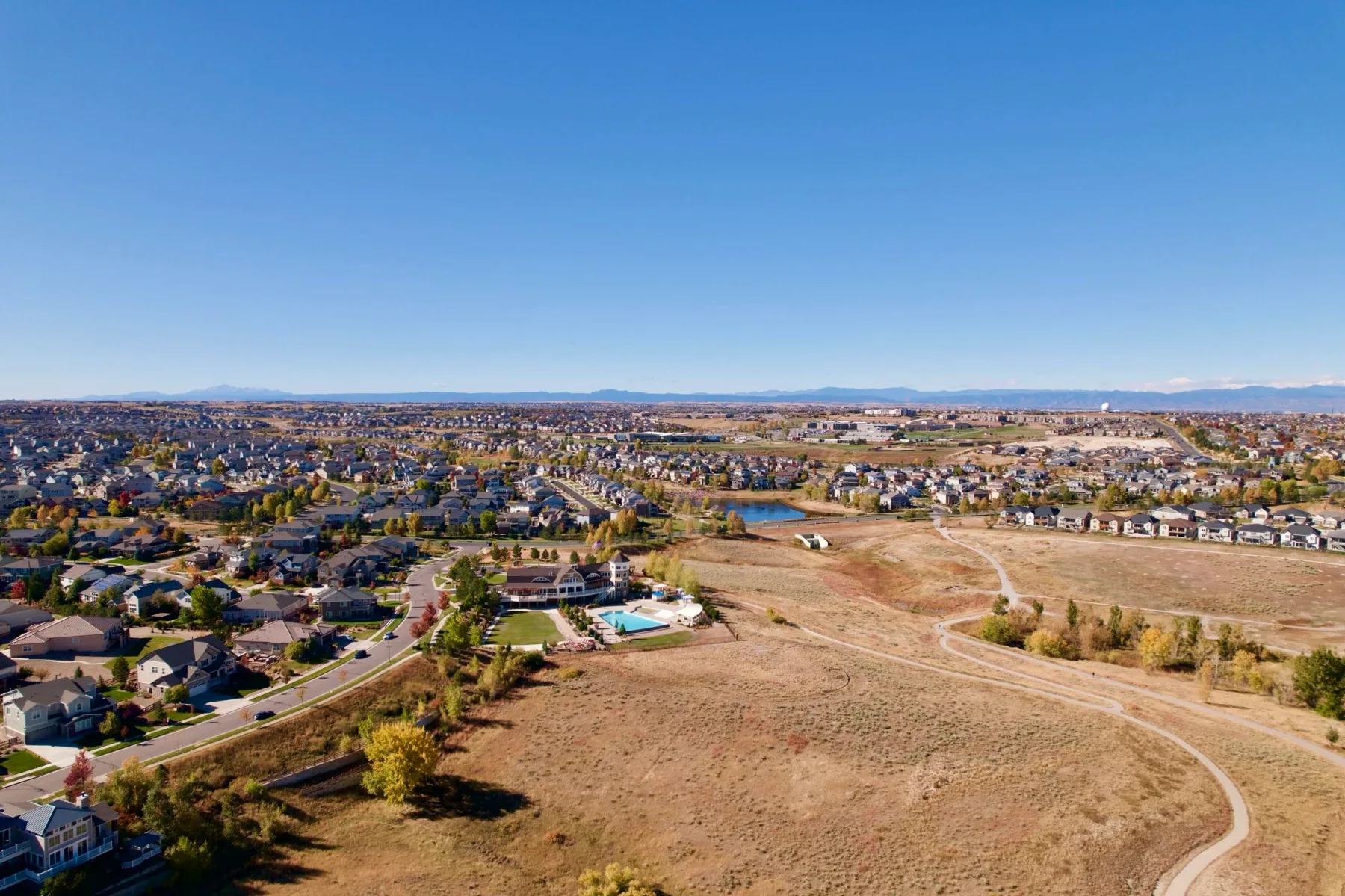 Aerial drone photo of a Colorado HOA and multi-family property layout