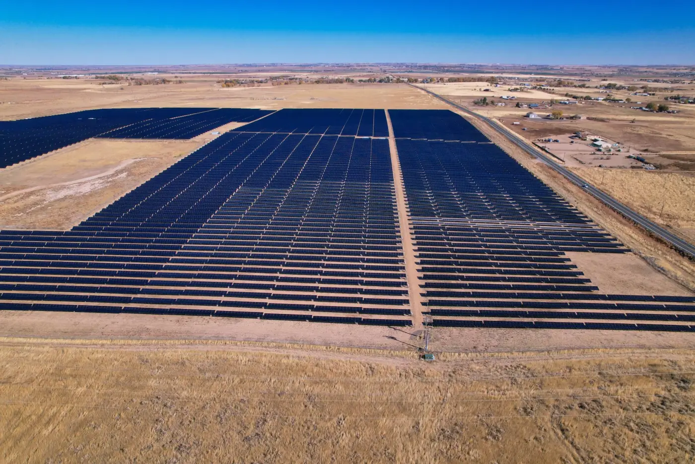 Orthomosaic drone mapping image of a Colorado solar farm