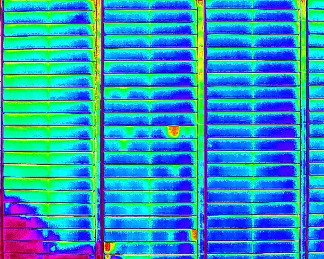 Thermal drone inspection image of Colorado solar panels